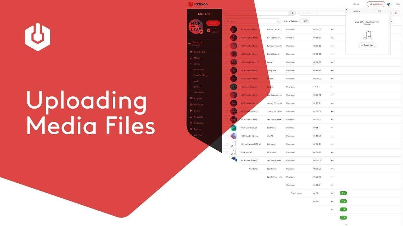 Start internet radio station uploading media files