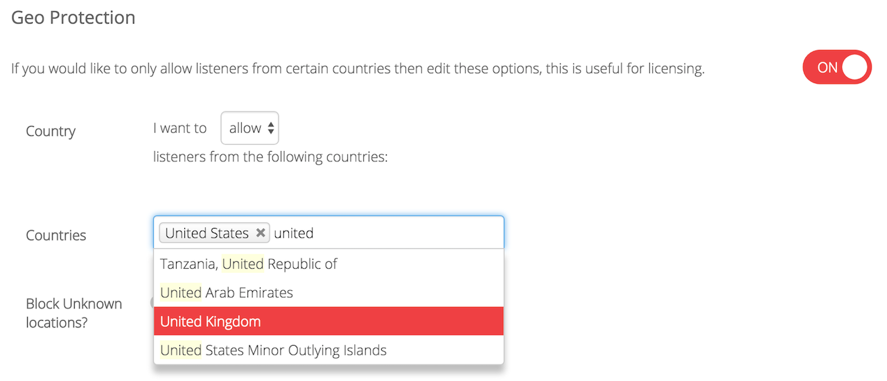 Allowing Specific Countries Geo Protections