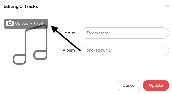 Bulk editing track artwork