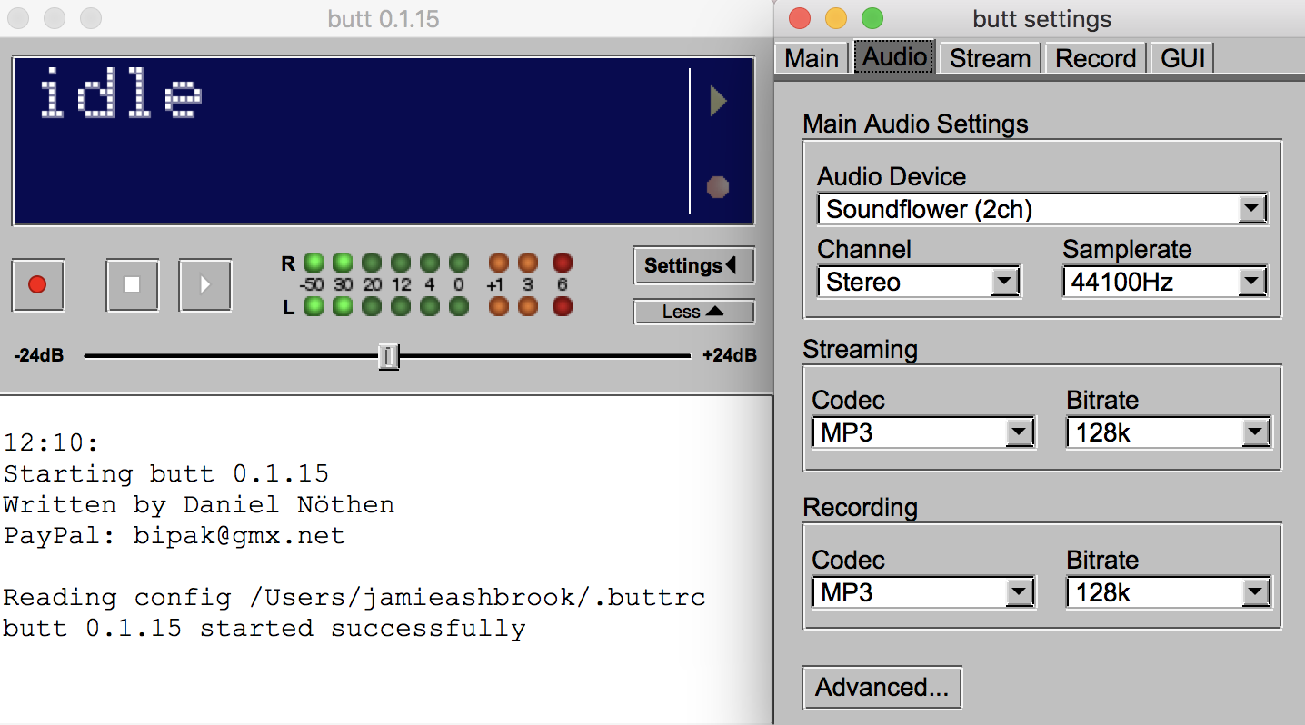 BUTT Selecting Audio Device