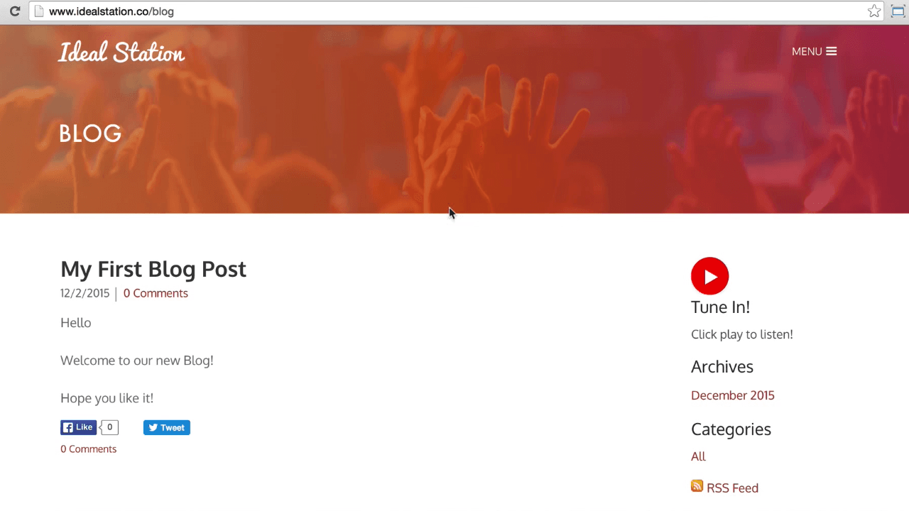 Create Radio Blog Uni Header