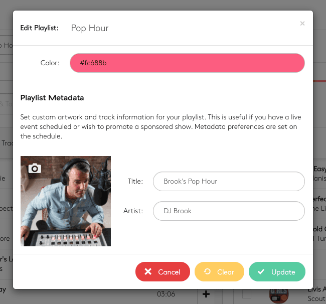 Changing playlist metadata