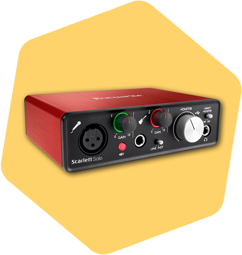 Focusrite Scarlett Solo audio interface.