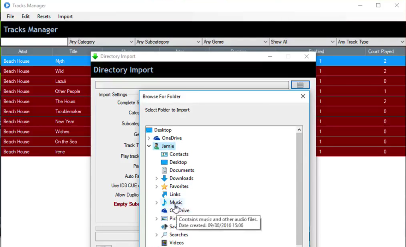 Import Tracks to RadioDJ