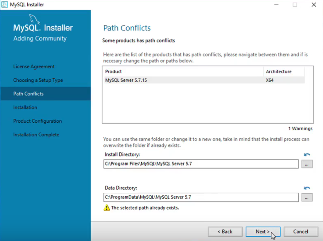 MySQL Setup Step 3