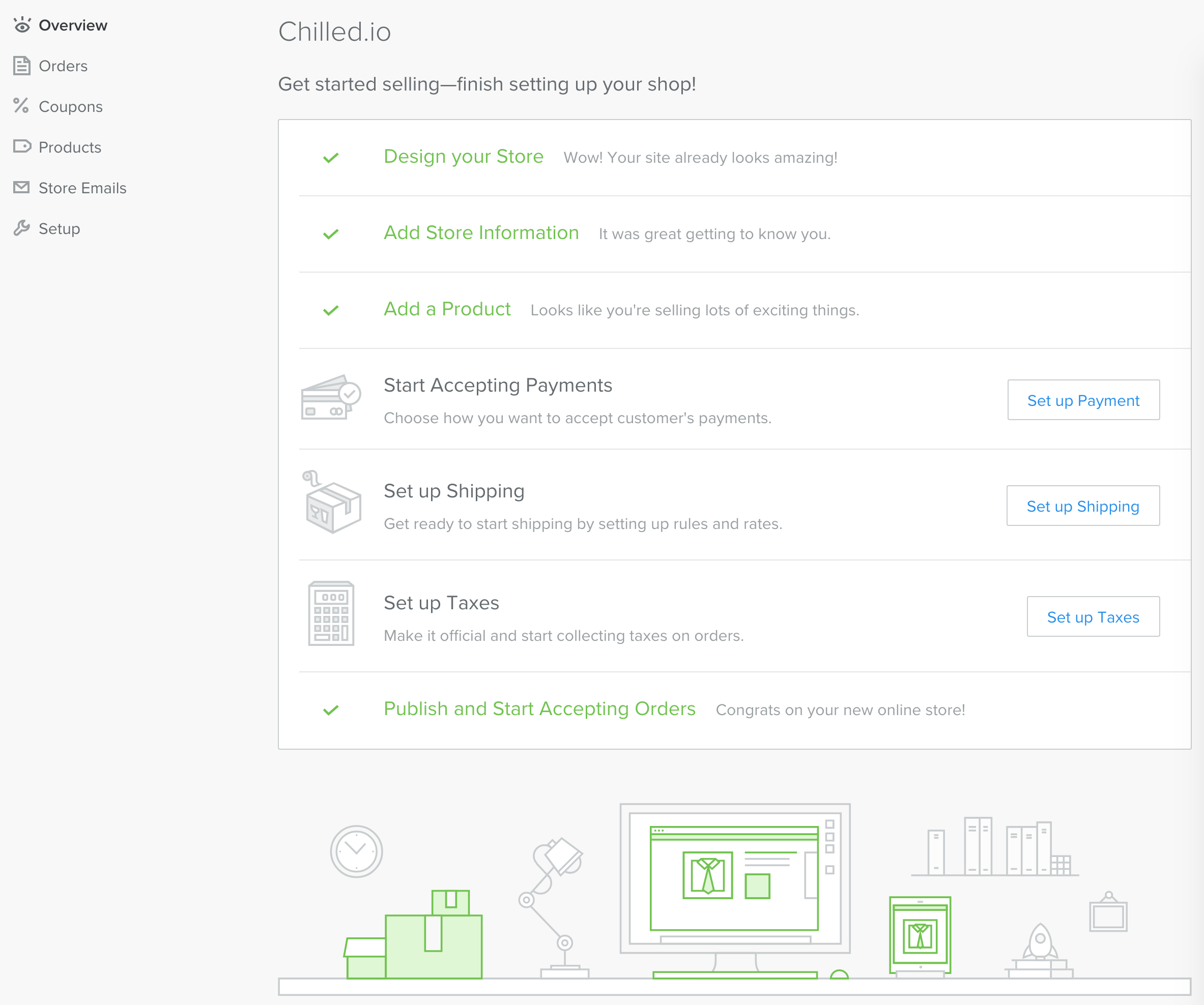 Online Store Setup Overview Chilled.io