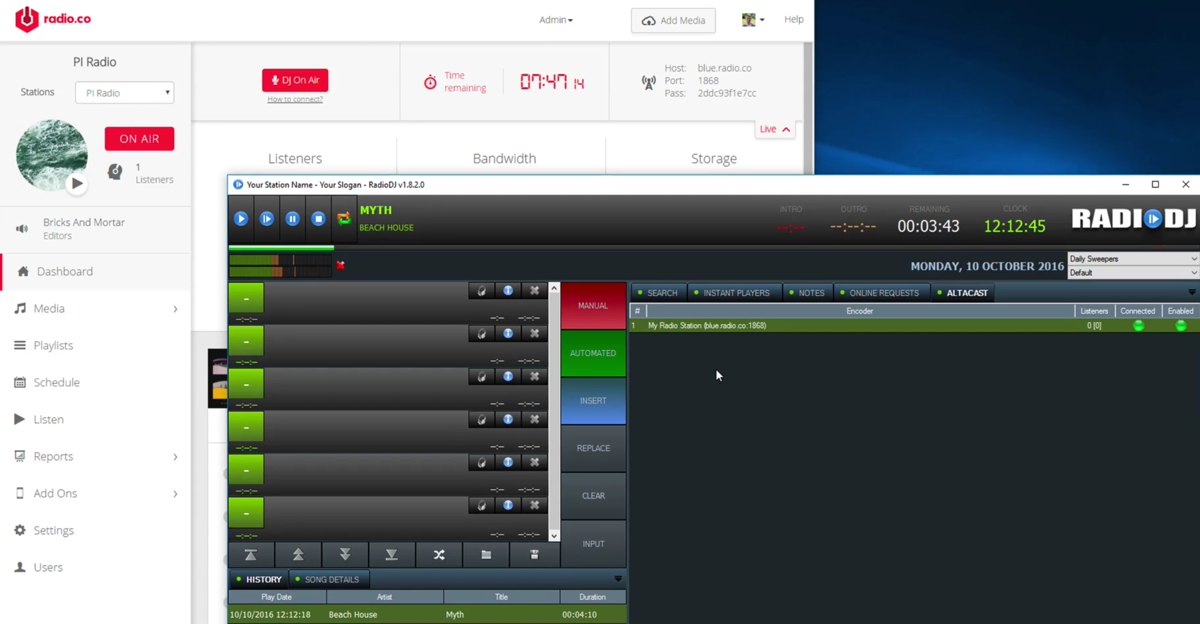 RadioDJ software Connect to Online Radio