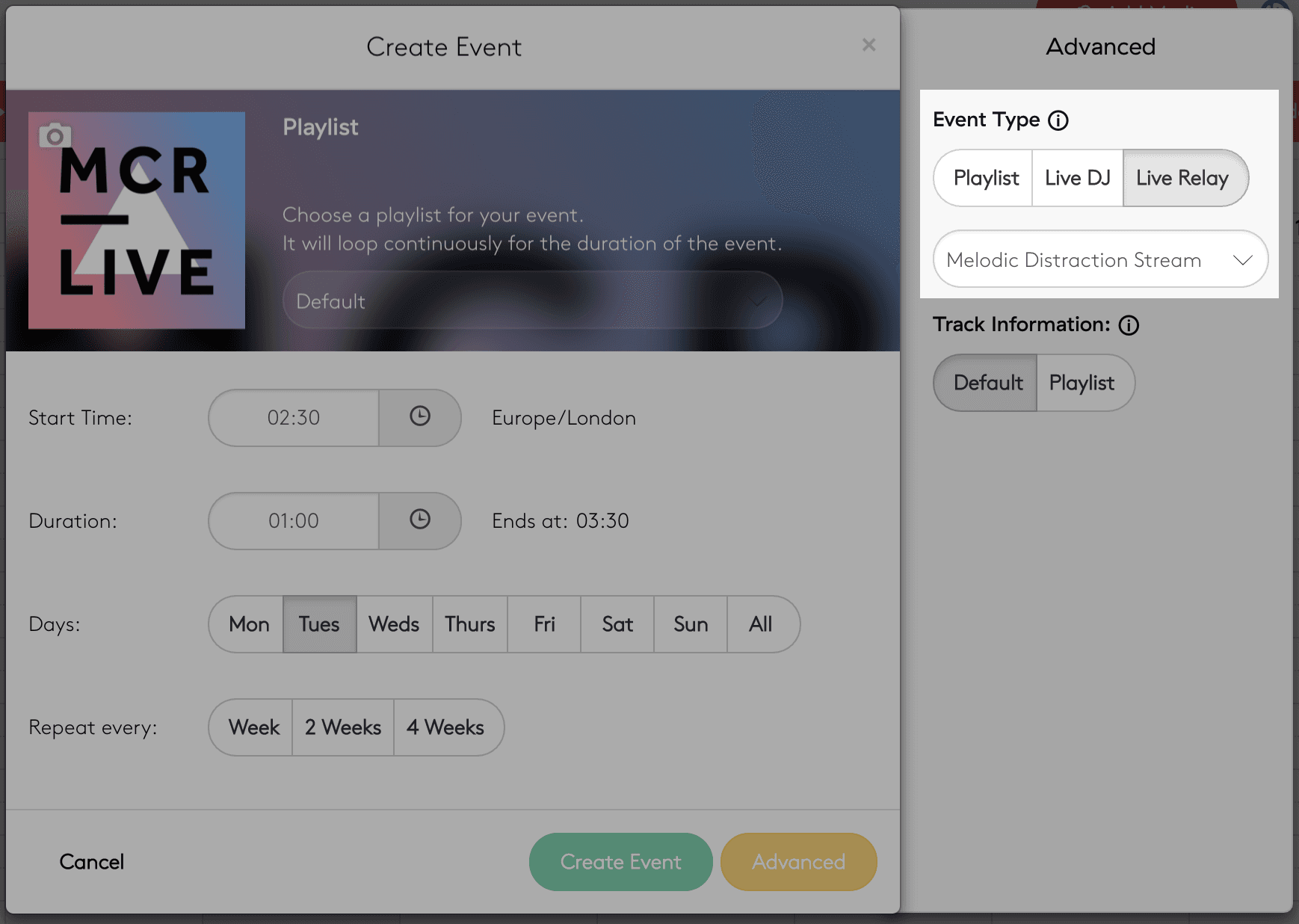 Scheduling relay as event