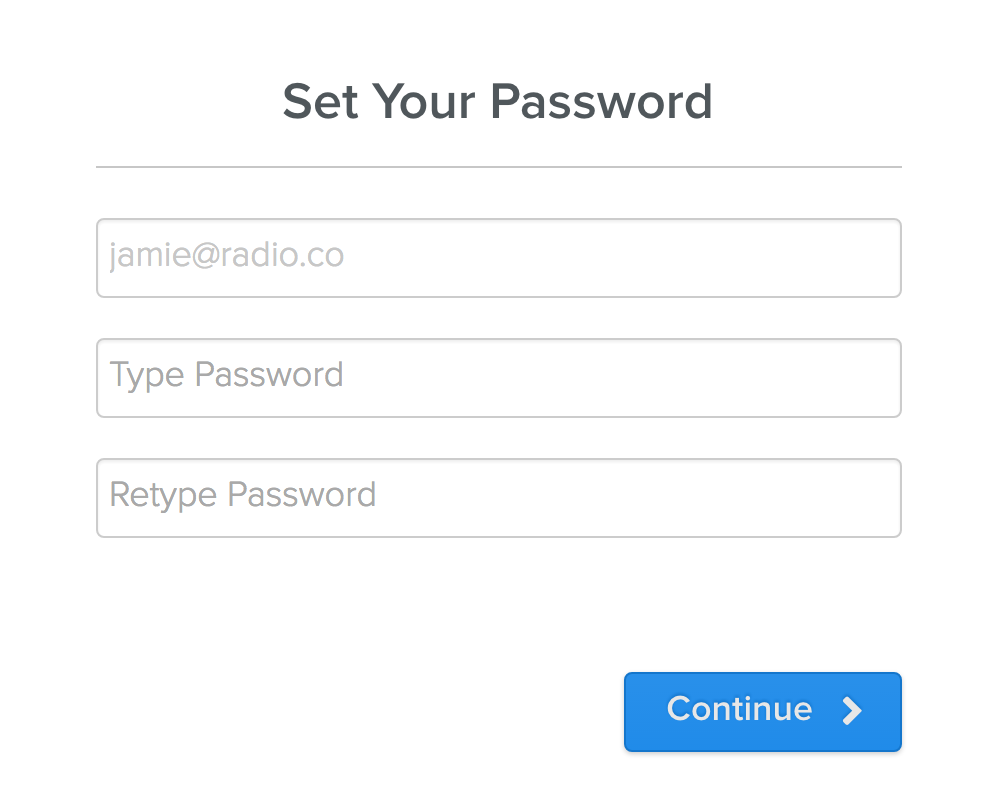 Setting Password Chilled.io