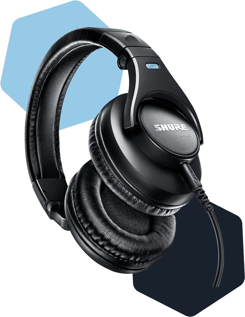 Shure SRH440 headphones.