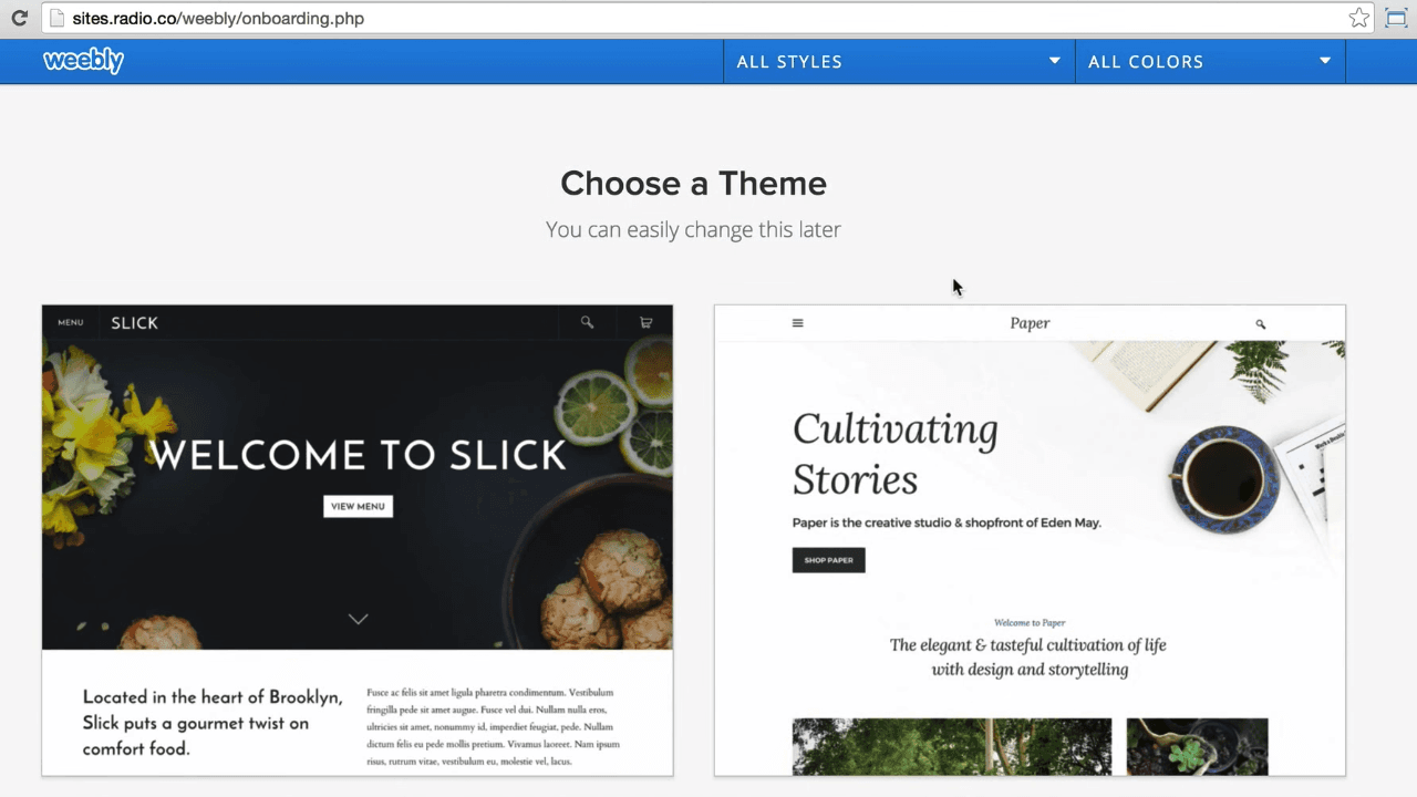 Website Builder Setup Uni Header